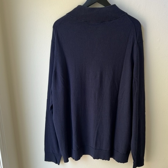 Vineyard Vines Cashmere Cotton Blend 1/4 Zip up Sweater Size XL Tall in Navy - Picture 3 of 8